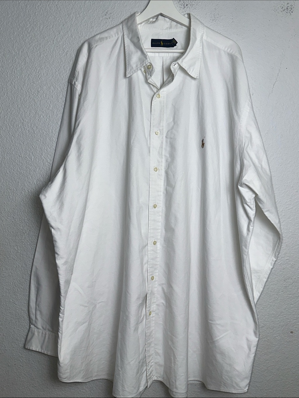 Ralph Lauren White Button Up Shirt Long Sleeve Men’s Size 4XLT